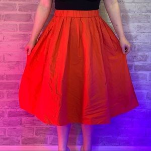 Express coral midi skirt!